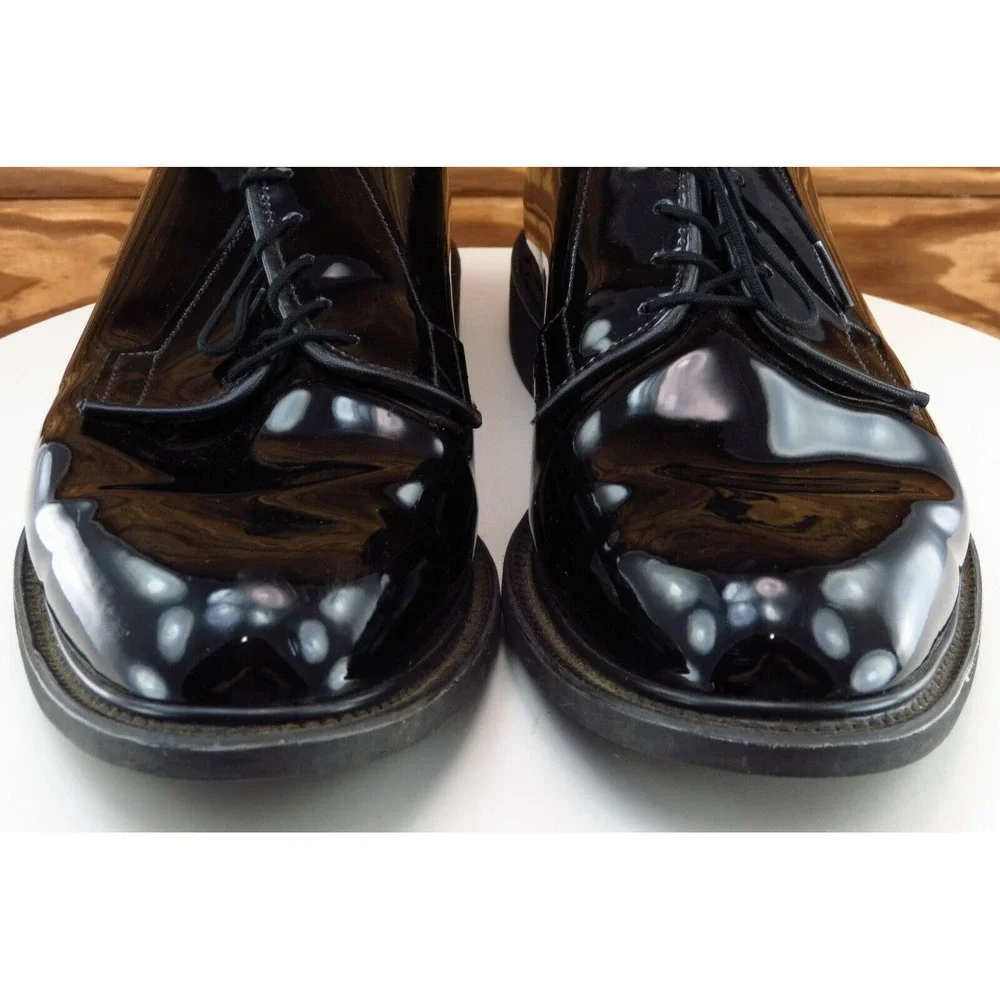Bates Shoes Sz 11.5 M Almond Toe Black Derby Oxfords Synthetic Men‎